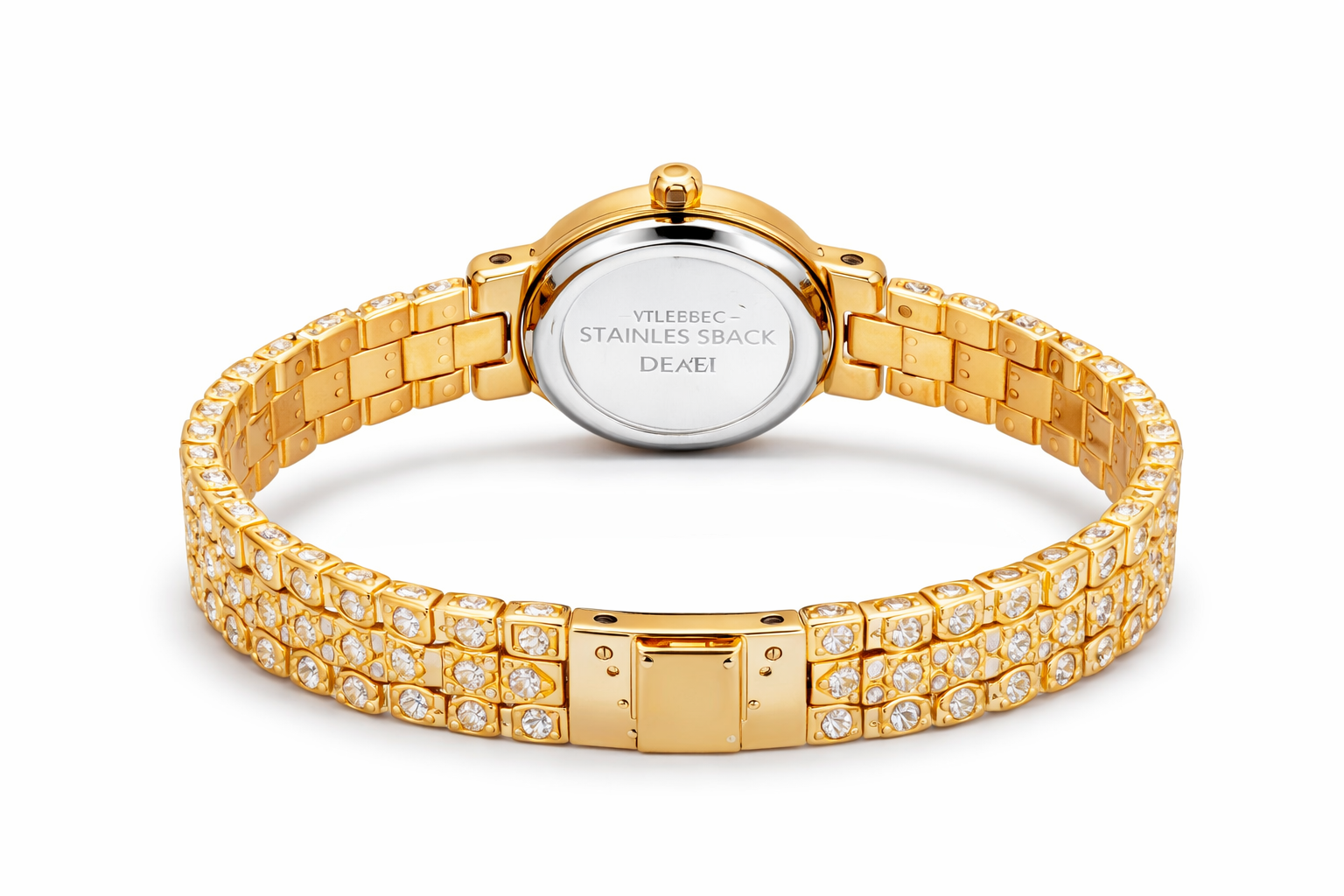 ULLTRAMART Gold Crystal Watch