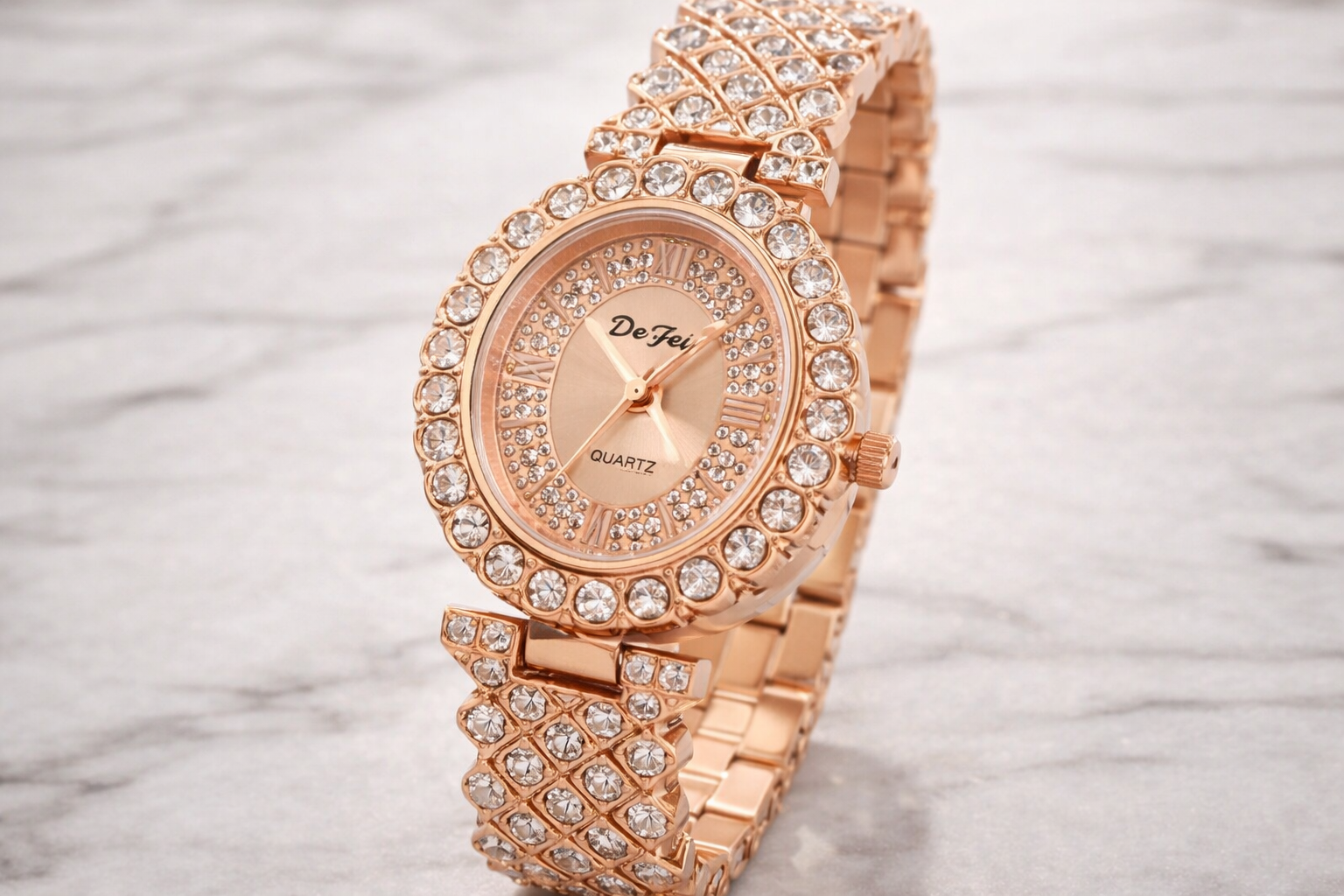 ULLTRAMART Rose Crystal Watch