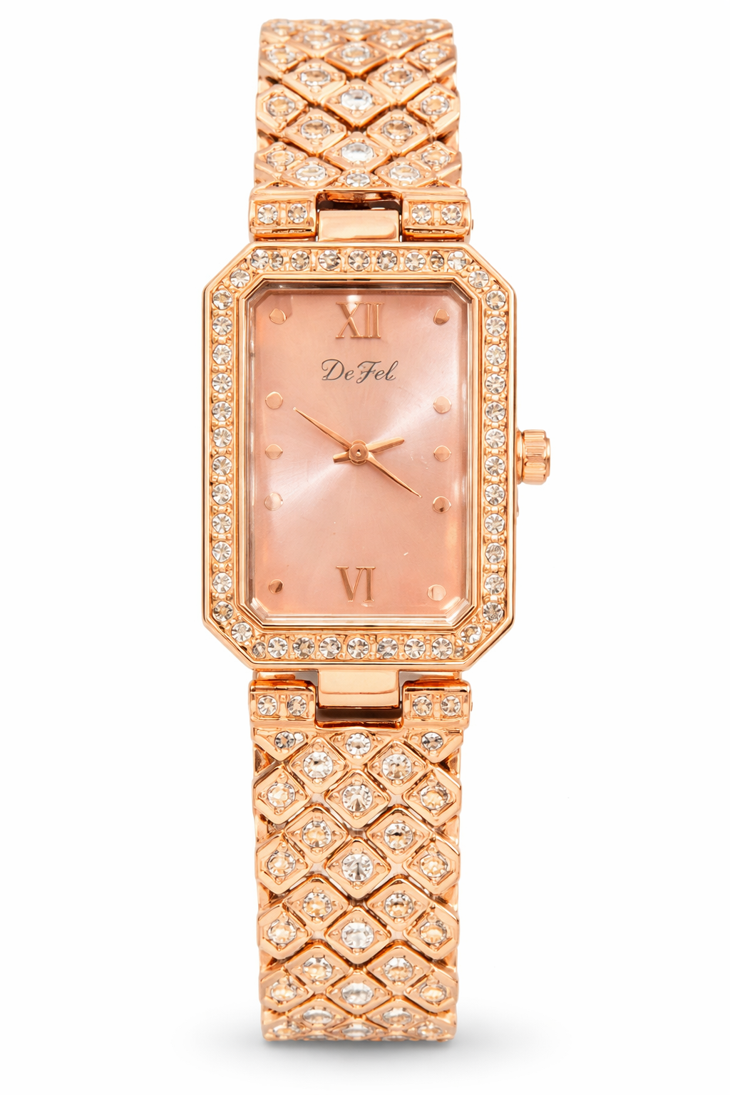 Rose Gold Crystal Bracelet Watch – DeFel Elegant Women’s Watch